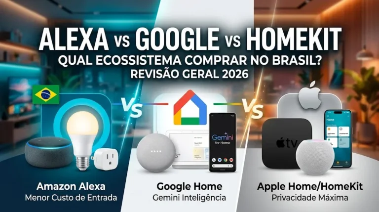 Alexa vs Google vs HomeKit: qual ecossistema comprar no Brasil em 2026