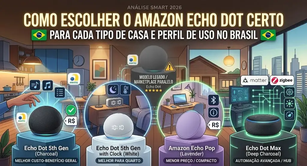 Como Escolher o Amazon Echo Dot Certo para Cada Tipo de Casa e Perfil de Uso no Brasil