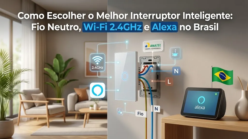 Como Escolher o Melhor Interruptor Inteligente: Fio Neutro, Wi-Fi 2.4GHz e Alexa no Brasil