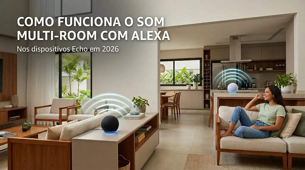 Como funciona o som multi-room com Alexa nos dispositivos Echo em 2026
