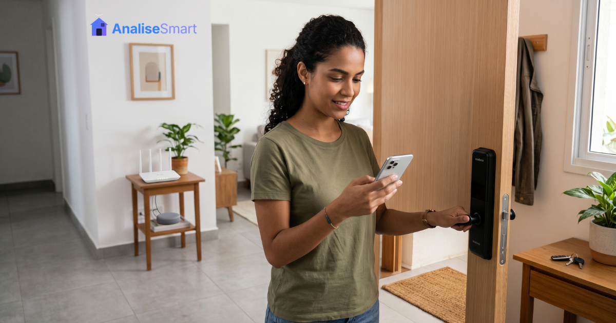 Configuracao de app e Wi-Fi para fechadura inteligente