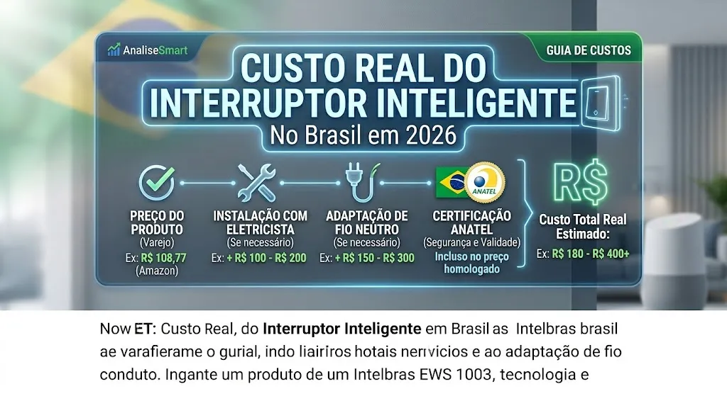 Custo Real do Interruptor Inteligente no Brasil em 2026