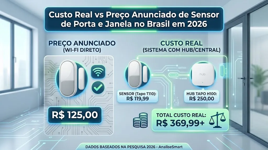 Custo Real vs Preço Anunciado de Sensor de Porta e Janela no Brasil em 2026