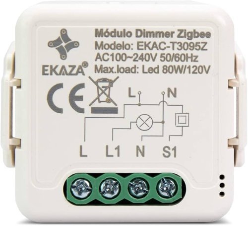 EKAZA EKAC-T3095Z Mini Dimmer Zigbee 1 Canal: módulo dimmer inteligente compacto para retrofit com hub Zigbee