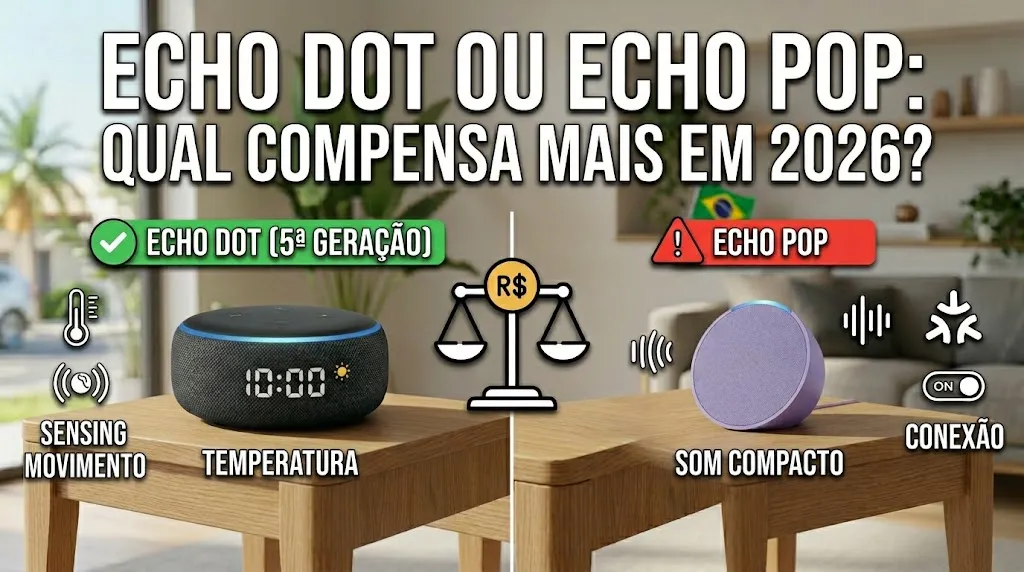 Echo Dot ou Echo Pop: qual compensa mais em 2026?