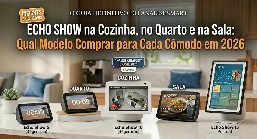 Echo Show na Cozinha, no Quarto e na Sala: Qual Modelo Comprar para Cada Cômodo em 2026