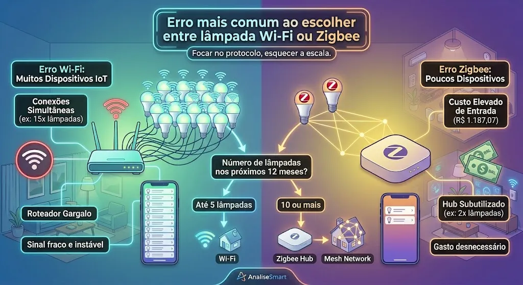 Erro mais comum ao escolher entre lâmpada Wi-Fi ou Zigbee