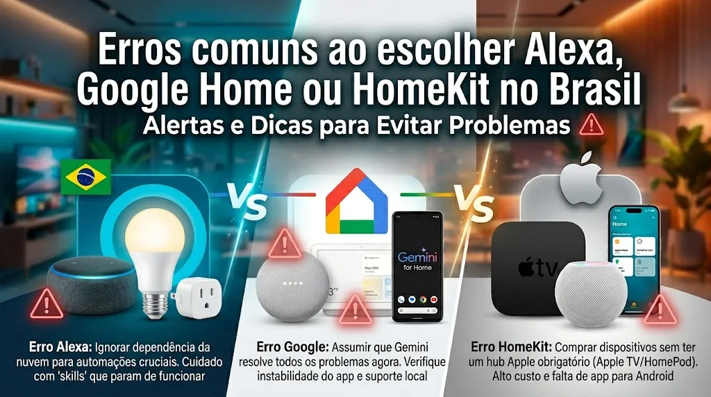 Erros comuns ao escolher Alexa, Google Home ou HomeKit no Brasil