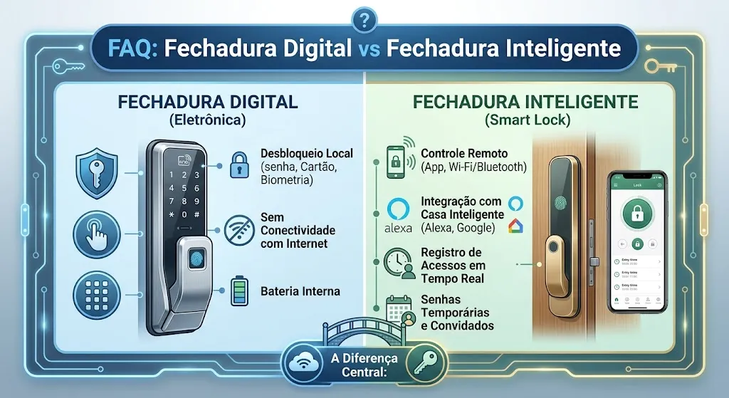 FAQ: Fechadura Digital vs Fechadura Inteligente