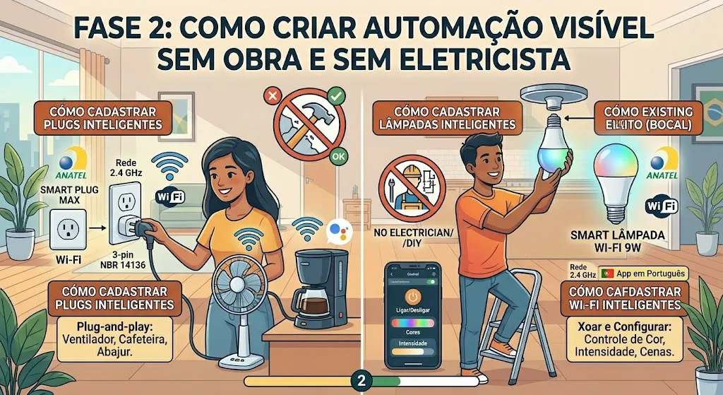 Fase 2: como criar automação visível sem obra e sem eletricista