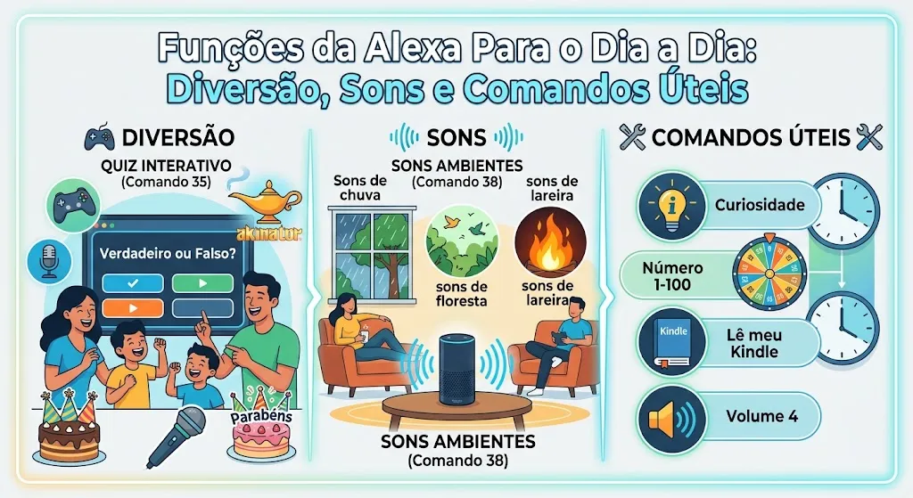 Funções da Alexa Para o Dia a Dia: Diversão, Sons e Comandos Úteis