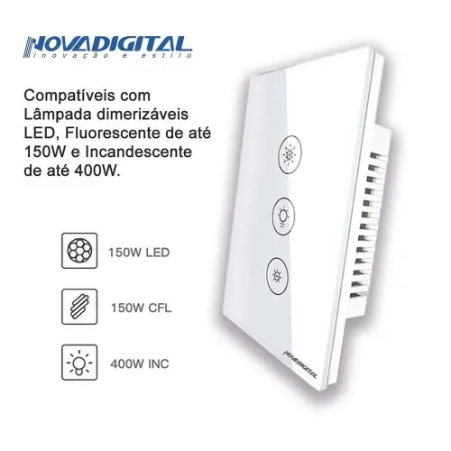 NovaDigital SWD-BR1-W: dimmer inteligente Tuya com visual moderno e preço competitivo