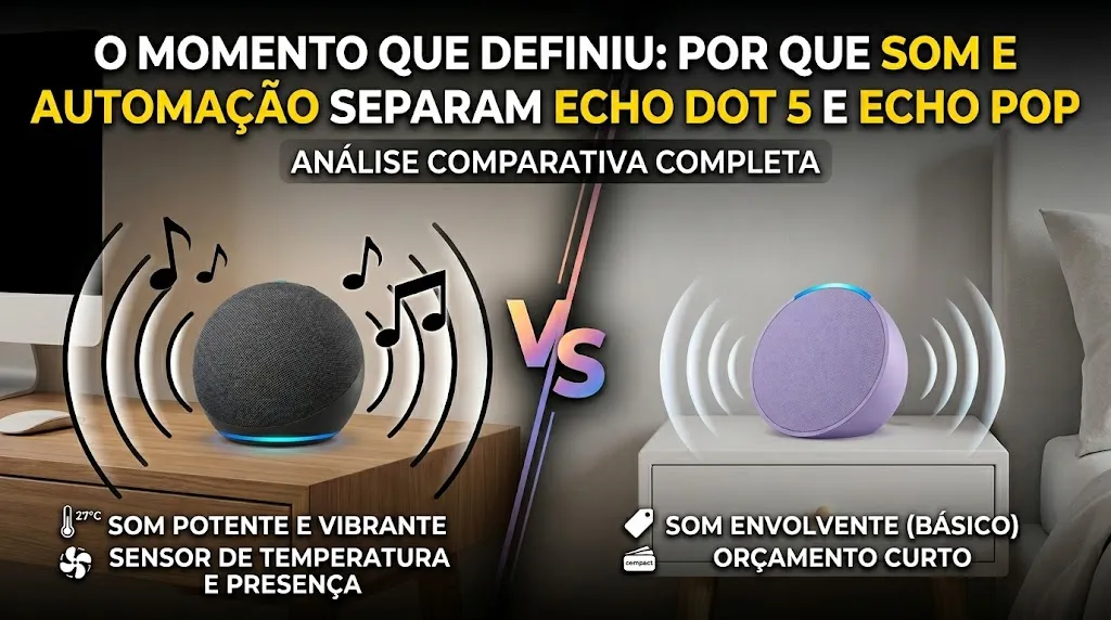 O momento que definiu: por que som e automação separam Echo Dot 5 e Echo Pop