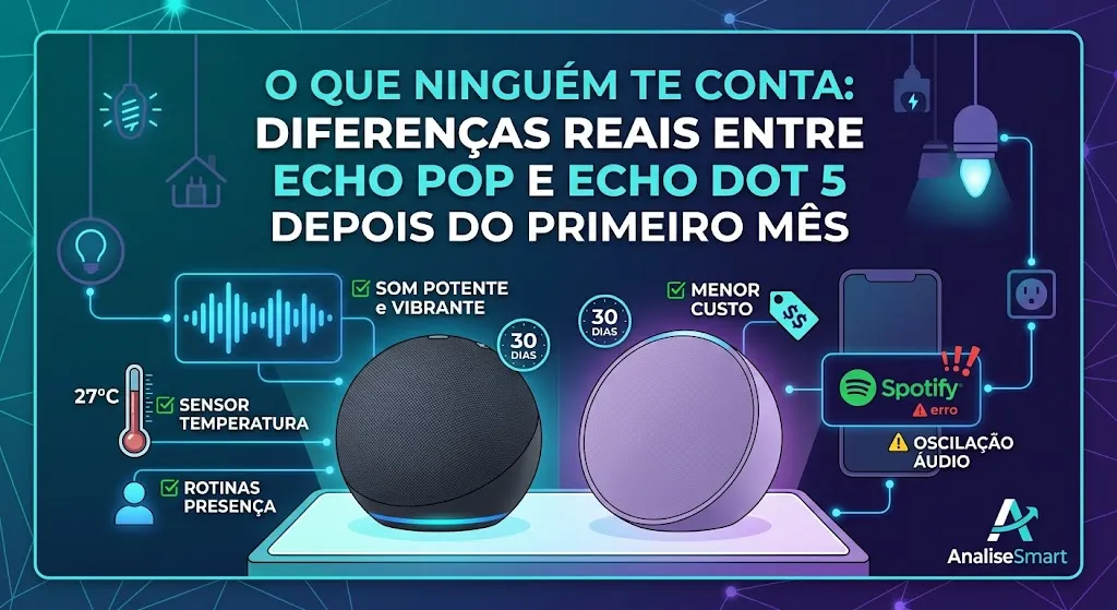 O que ninguém te conta: diferenças reais entre Echo Pop e Echo Dot 5 depois do primeiro mês
