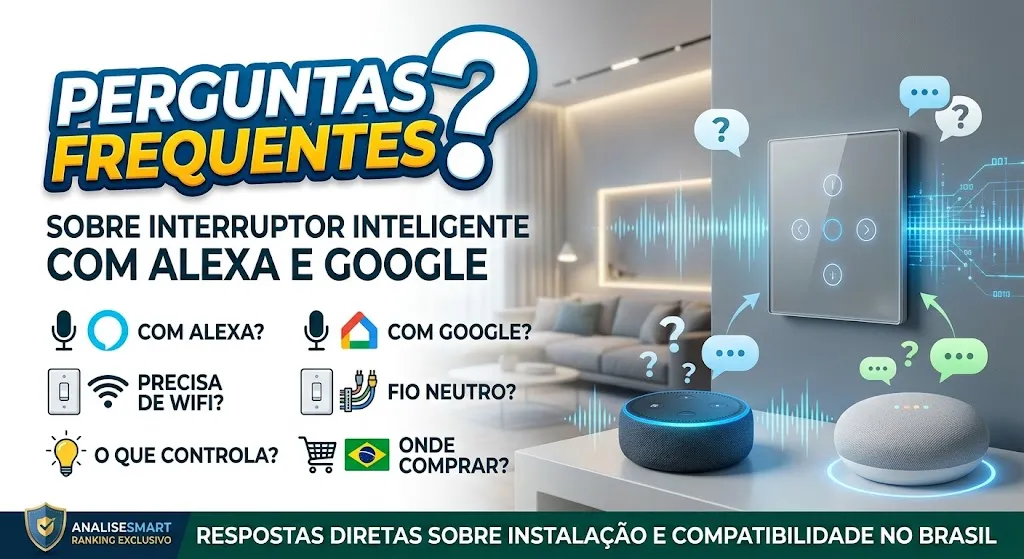 Perguntas Frequentes sobre Interruptor Inteligente com Alexa e Google