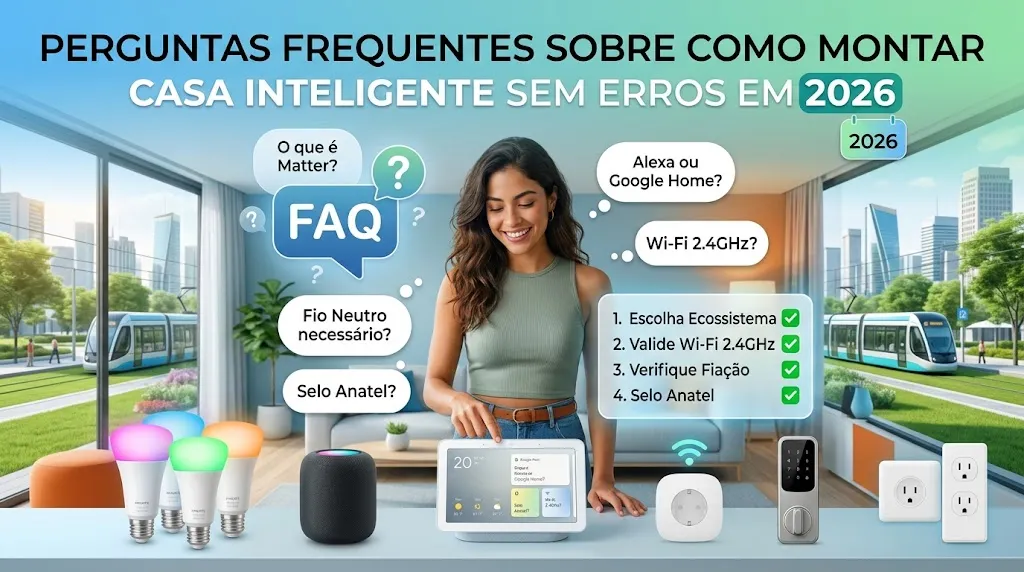 Perguntas frequentes sobre como montar casa inteligente sem erros em 2026