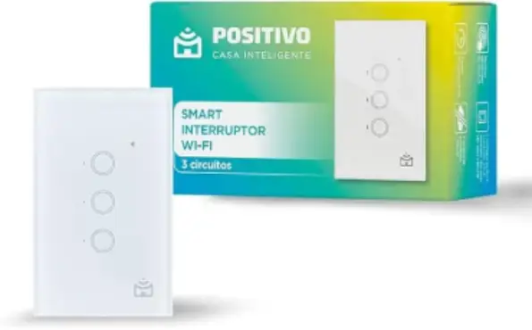 Positivo Casa Inteligente Smart Interruptor Wi-Fi 3 Circuitos Touch