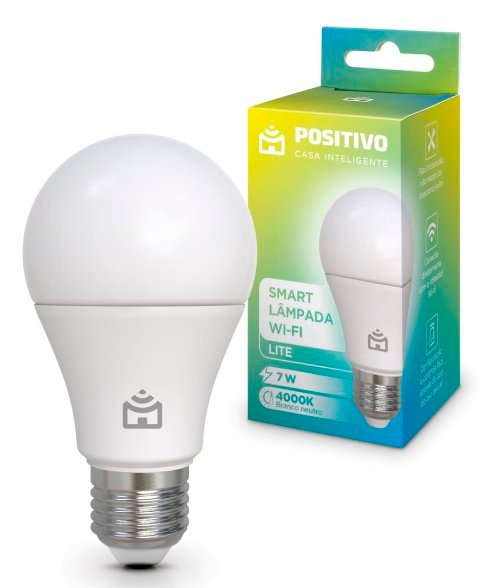 Positivo Lite 7W, 700 Lúmens, Branco Fixo: Melhor Lâmpada Inteligente para Quarto e Iniciantes
