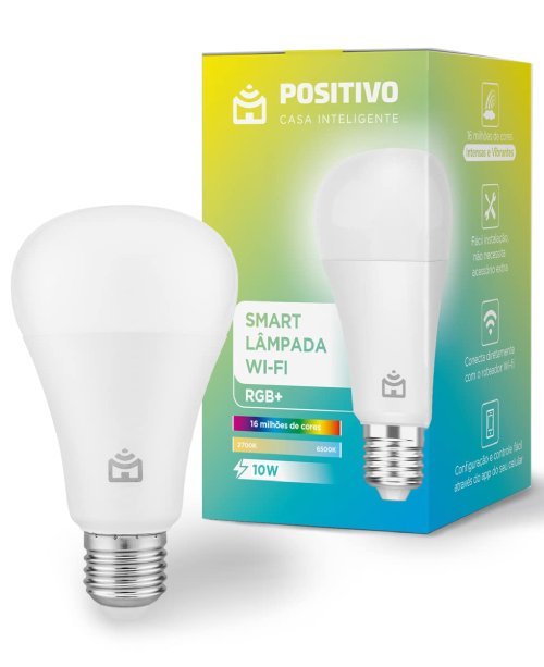 Positivo RGB+ 10W com 1100 Lúmens: Melhor Brilho em Lâmpada Wi-Fi E27 sem Preço Premium