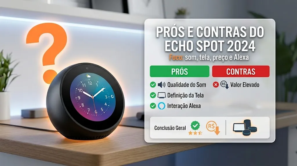 Prós e Contras do Echo Spot 2024: som, tela, preço e Alexa