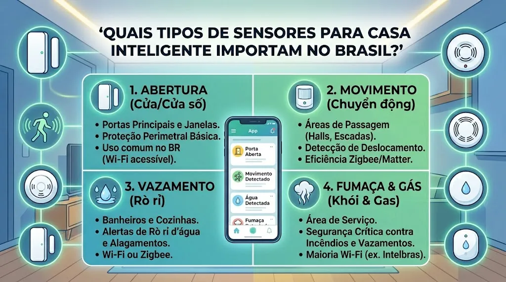 Quais tipos de sensores para casa inteligente importam no Brasil?