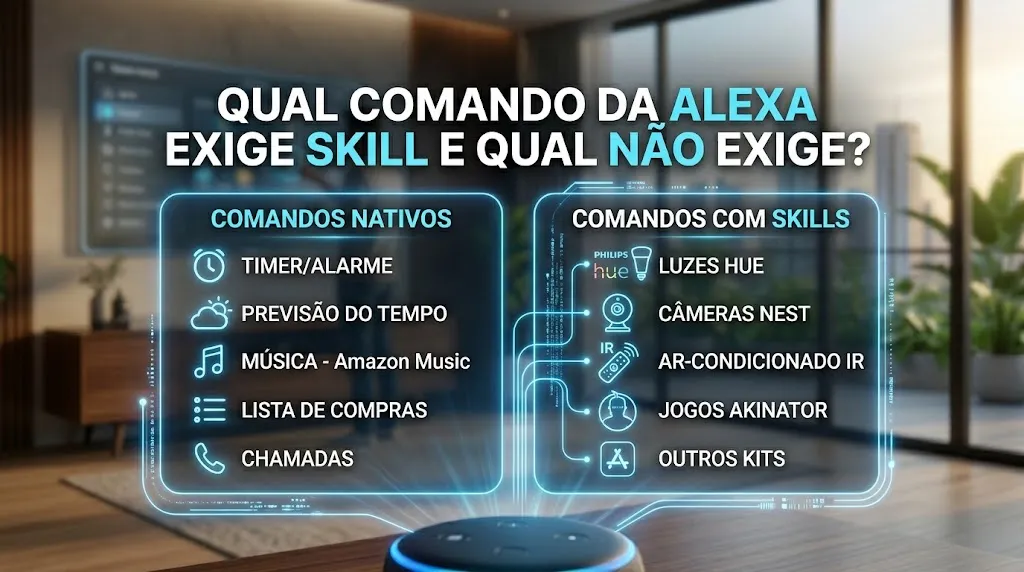 Qual Comando da Alexa Exige Skill e Qual Não Exige?