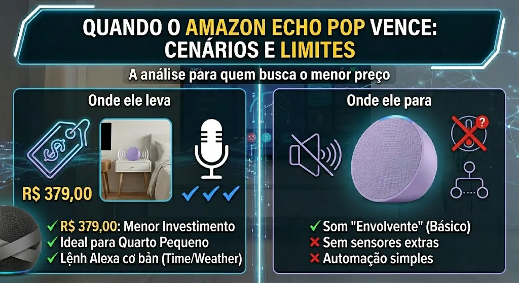 Quando o Amazon Echo Pop vence: cenários e limites