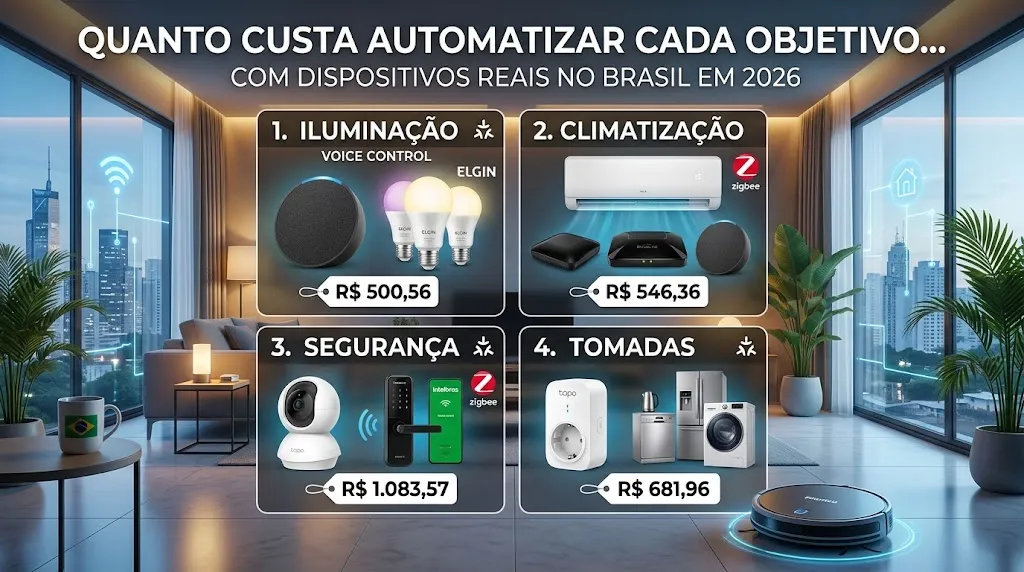 Quanto Custa Automatizar cada Objetivo com Dispositivos Reais no Brasil em 2026