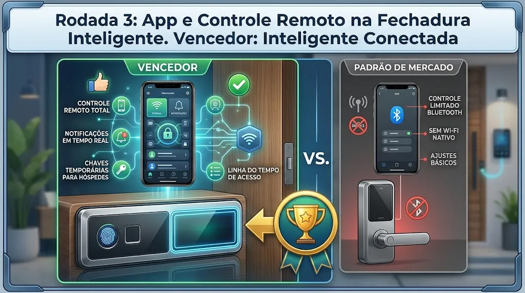 Rodada 3: App e Controle Remoto na Fechadura Inteligente. Vencedor: Inteligente Conectada