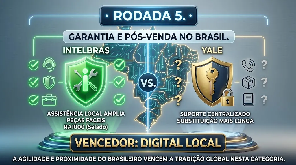 Rodada 5: Garantia e Pós-venda no Brasil: Intelbras vs Yale. Vencedor: Digital Local