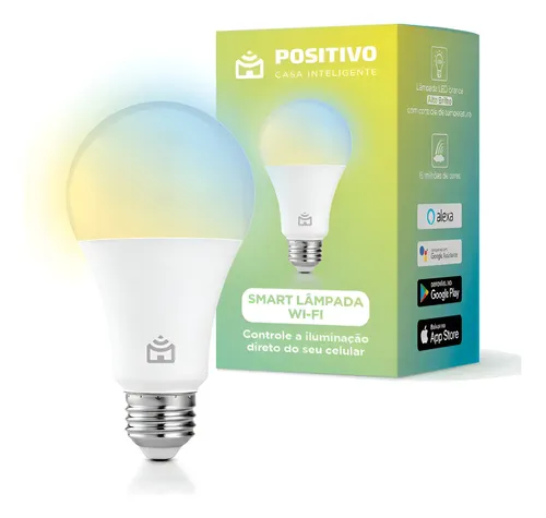 Smart Lâmpada Wi-Fi Lite Positivo Casa Inteligente 7W, E27, 700 lm, 4000K