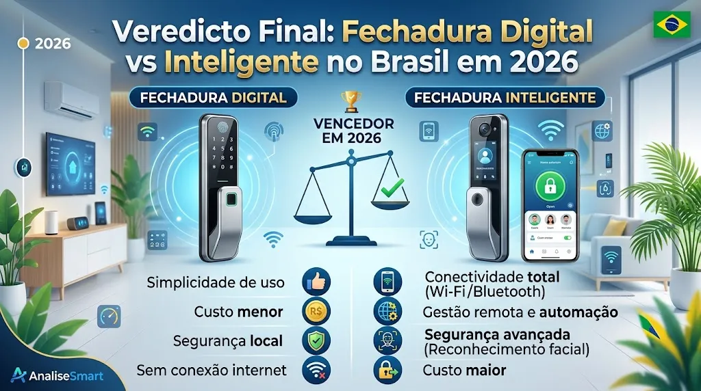 Veredicto Final: Fechadura Digital vs Inteligente no Brasil em 2026