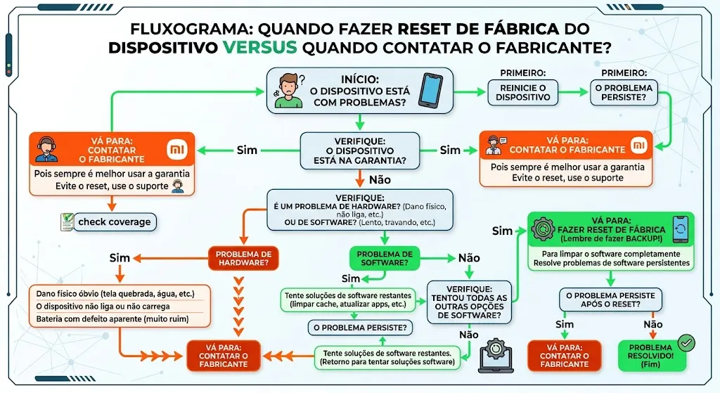 fluxograma de reset e escalonamento quando alexa não reconhece dispositivos