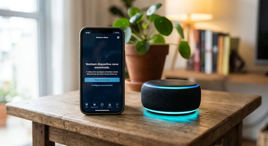 alexa não encontra dispositivos mensagem no app Alexa