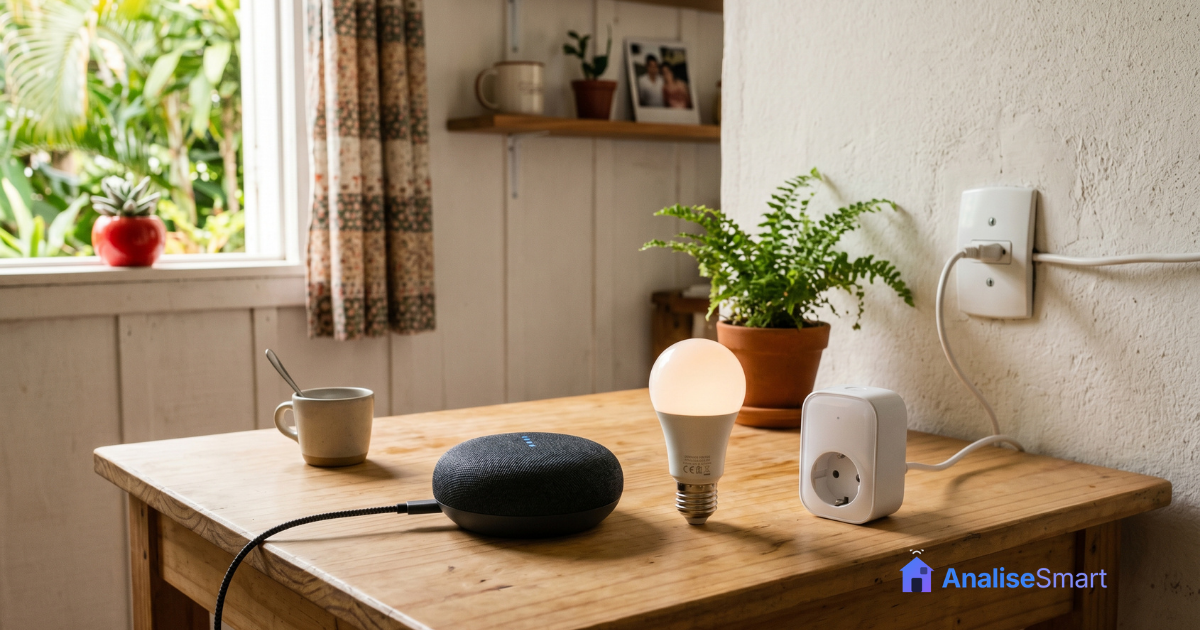 kit inicial de casa inteligente com Alexa para iniciantes com smart speaker smart lâmpada e smart plug