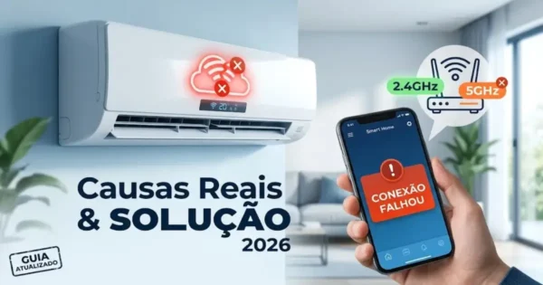 AR condicionado WiFi não funciona: causas reais e solução 2026