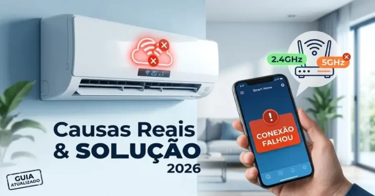 AR condicionado WiFi não funciona: causas reais e solução 2026