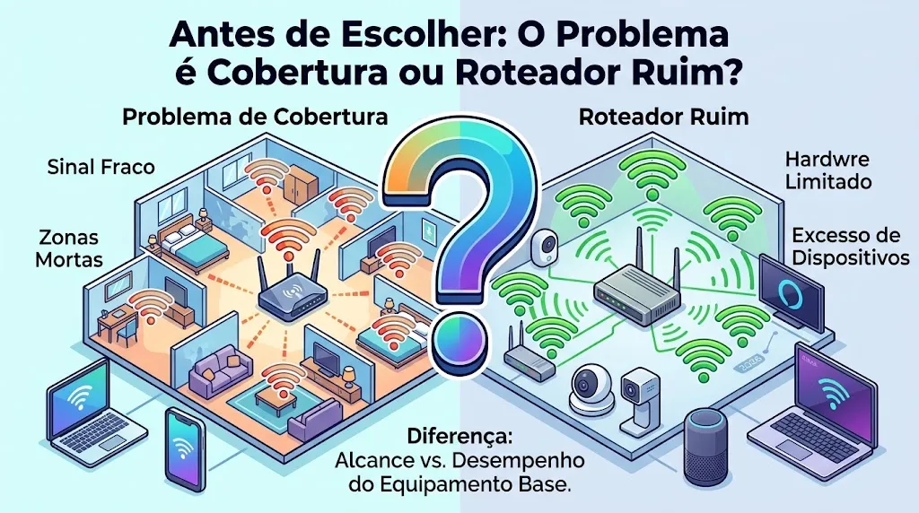 Antes de Escolher: O Problema é Cobertura ou Roteador Ruim?