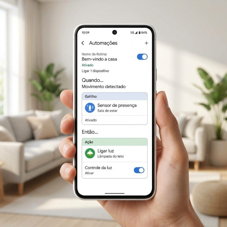 Automação Google Home com sensor de presença em casa inteligente