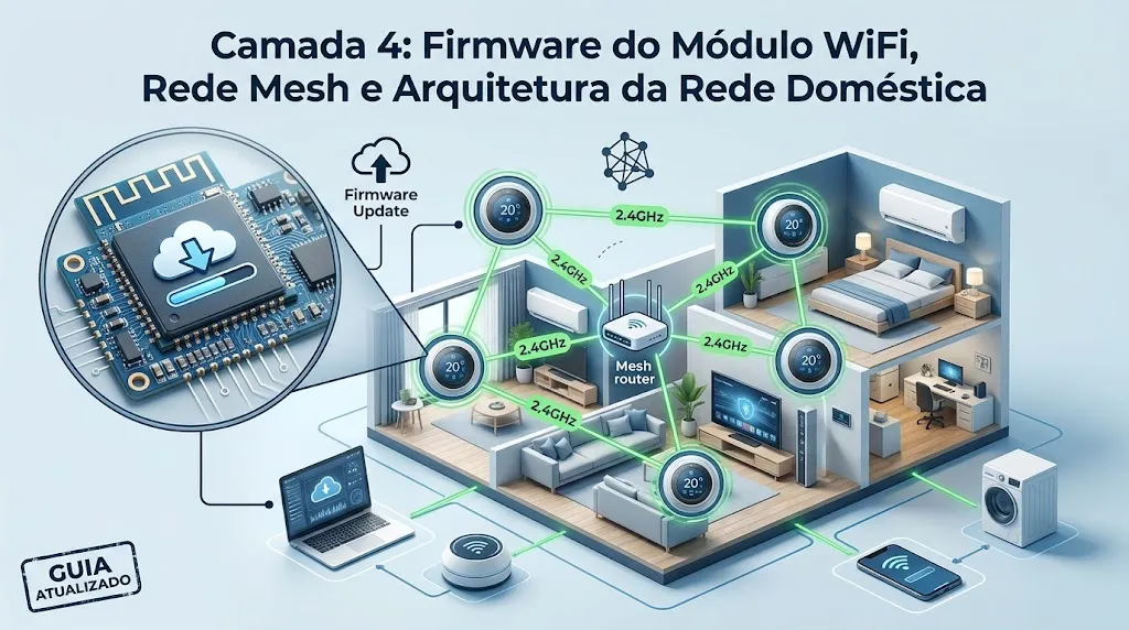 Camada 4: Firmware do Módulo WiFi, Rede Mesh e Arquitetura da Rede Doméstica