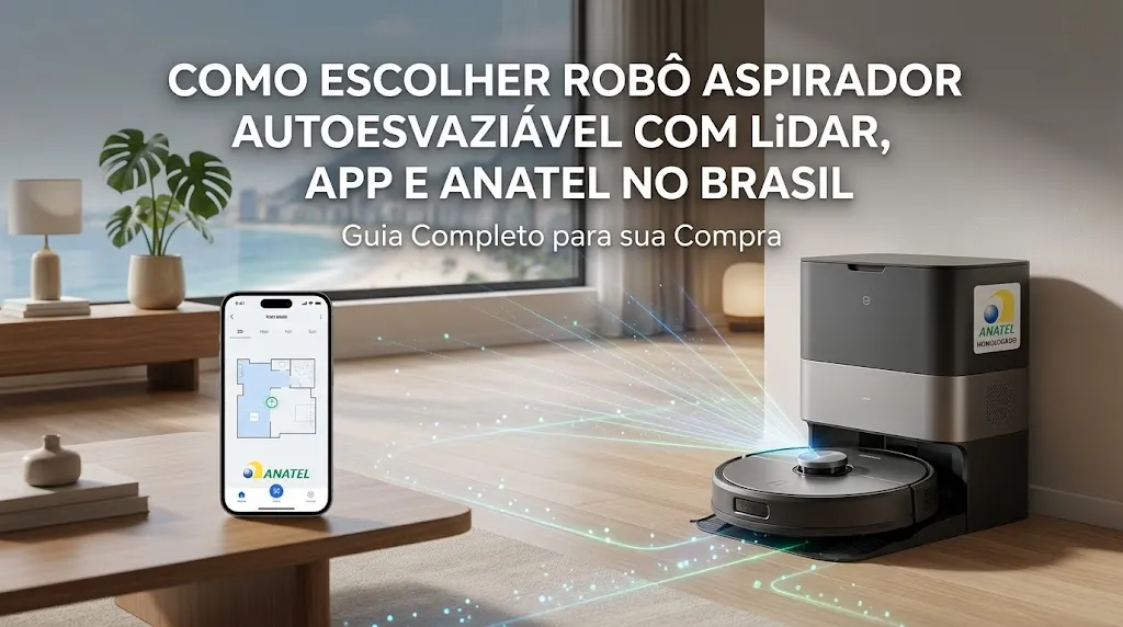 Como Escolher Robô Aspirador Autoesvaziável com LiDAR, App e Anatel no Brasil