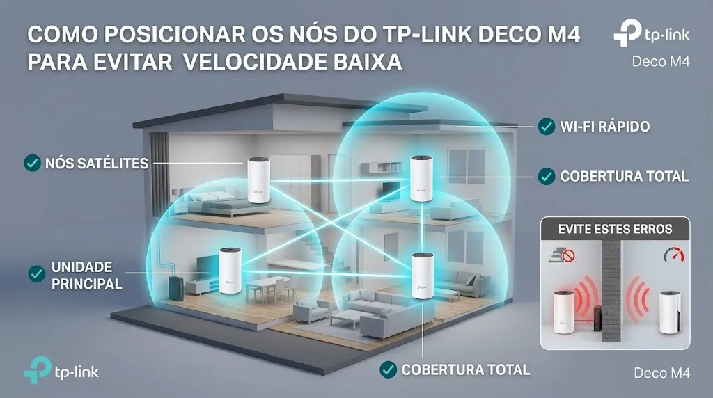 Como Posicionar os Nós do TP-Link Deco M4 para Evitar Velocidade Baixa