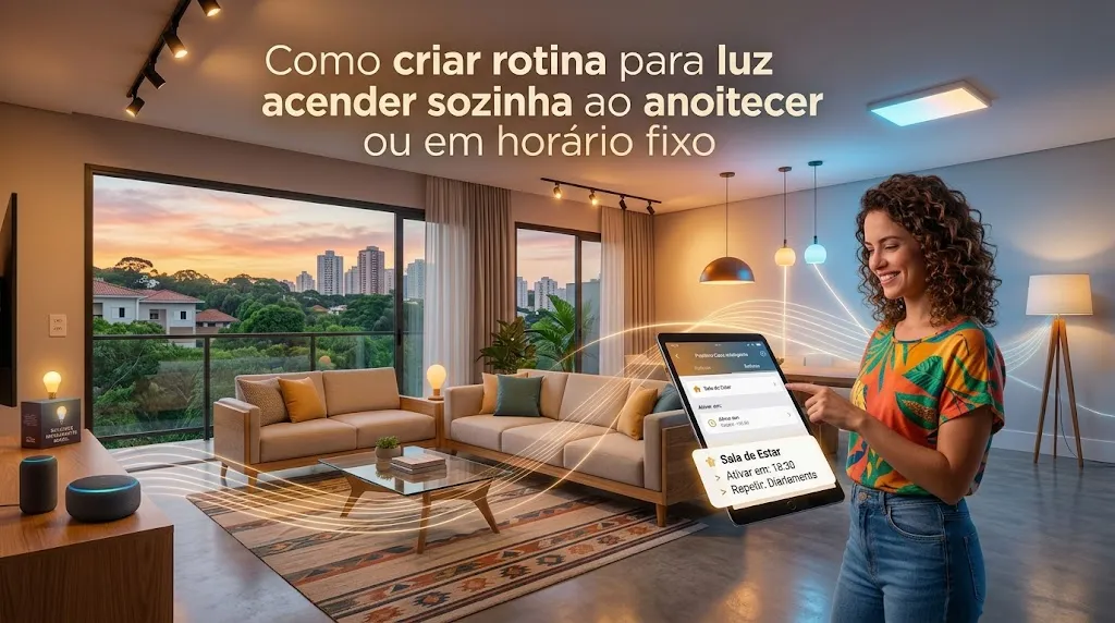 Como criar rotina para luz acender sozinha ao anoitecer ou em horário fixo