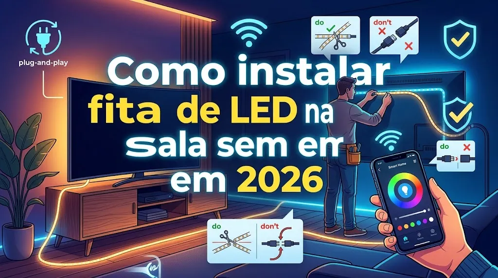 Como instalar fita de LED na sala sem erro em 2026