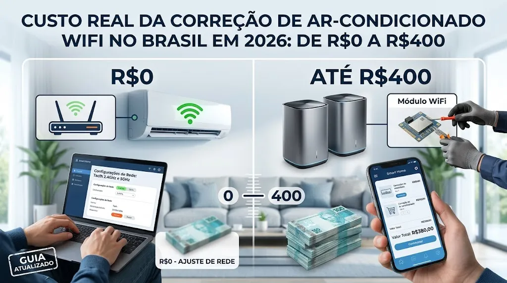 Custo Real da Correção de Ar-Condicionado WiFi no Brasil em 2026: de R0aR 400
