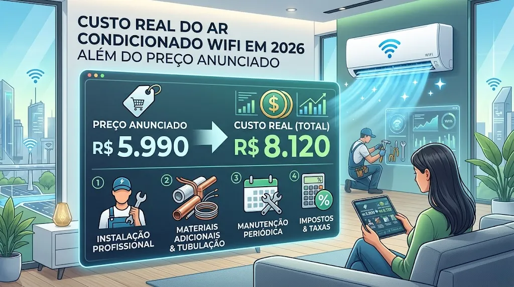 Custo Real do Ar Condicionado WiFi em 2026 Além do Preço Anunciado