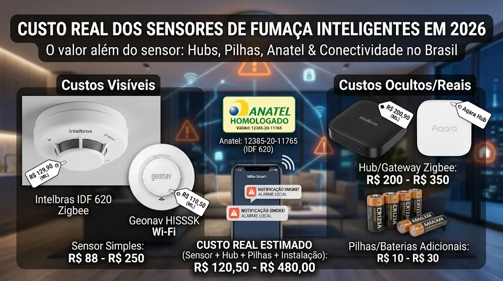 Custo Real dos Sensores de Fumaça Inteligentes em 2026
