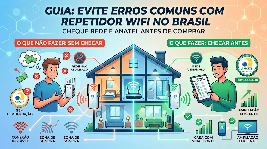 Erros Comuns ao Comprar Repetidor WiFi no Brasil Sem Checar Rede e Anatel