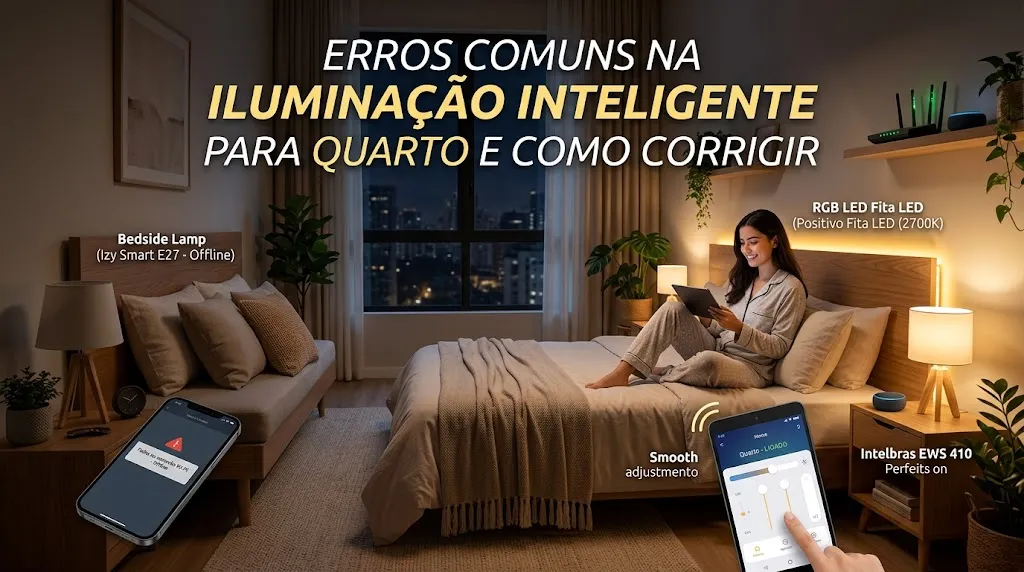 Erros comuns na iluminação inteligente para quarto e como corrigir