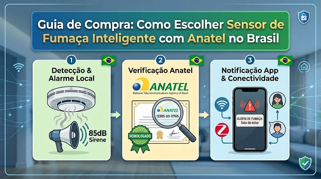 Guia de Compra: Como Escolher Sensor de Fumaça Inteligente com Anatel no Brasil